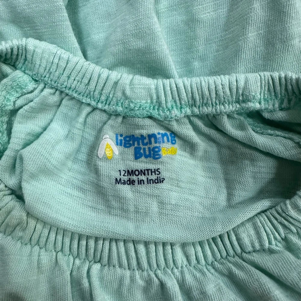 Baby Girl Lightning Bug Romper 12M mint Blue Green Garanimals Blue Jean Jeggings